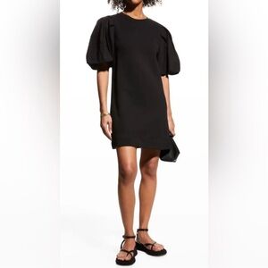 Marie Oliver Evie Black Mini Dress with Puff Sleeves